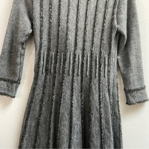 Joseph Ribkoff alpaca wool cowl neck textured sweater midi cardigan dresss Sz 12 - Picture 6 of 13